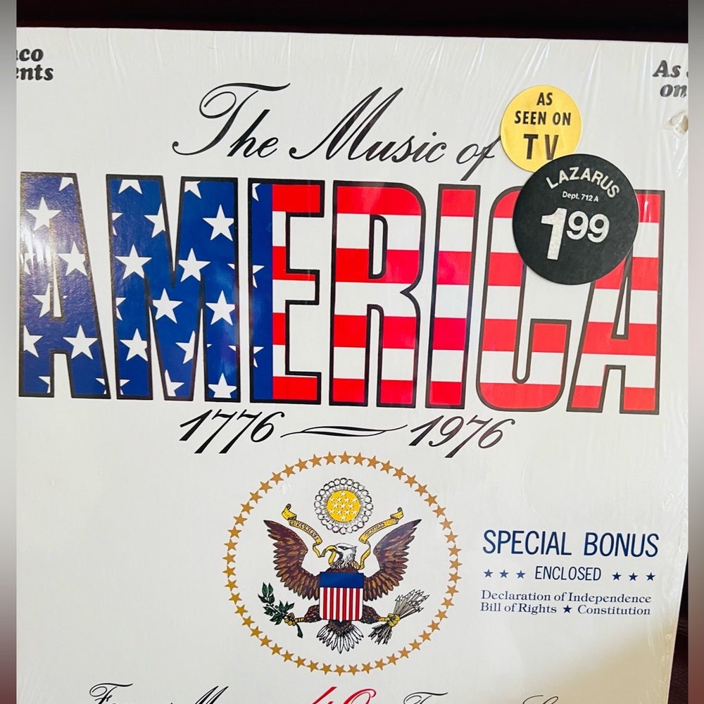 RONCO 1976 12” Vinyl Record bicentennial, commemorative recording, 40 songs